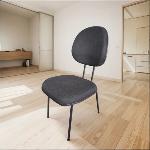 Cadeira de Escritório Executiva na Base Palito 7/8 Reforçada, até 120 Kg, Tecido Jserrano Preto