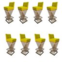 Ver imagem 1 de Kit 08 Banquetas Luma Base de Ferro Sued Amarelo - D'classe Decor