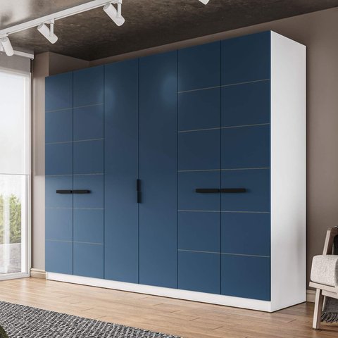 Guarda Roupa Casal 242,1cm com 6 Portas e 4 Gavetas 240843 Lisboa Politorno Móveis