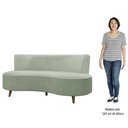 Ver imagem 5 de Sofá 2 Lugares para Sala Living 135cm Pés Palito Korah K04 Bouclê Verde Água - Mpozenato