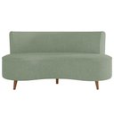 Ver mais imagens de Sofá 2 Lugares para Sala Living 135cm Pés Palito Korah K04 Bouclê Verde Água - Mpozenato