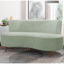 Ver imagem 2 de Sofá 2 Lugares para Sala Living 135cm Pés Palito Korah K04 Bouclê Verde Água - Mpozenato