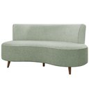 Ver imagem 1 de Sofá 2 Lugares para Sala Living 135cm Pés Palito Korah K04 Bouclê Verde Água - Mpozenato