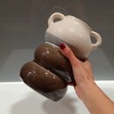 Ver imagem 4 de Vaso Decorativo Enfeite Casa Cerâmica 22x16x16cm Cinza