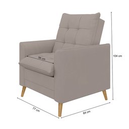 Poltrona Decorativa York C/ Puff em Veludojust Time - 7