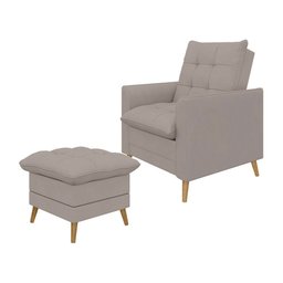 Poltrona Decorativa York C/ Puff em Veludojust Time - 1