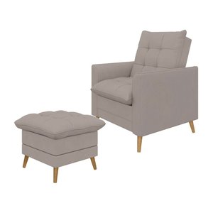 Poltrona Decorativa York C/ Puff em Veludojust Time