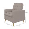 Poltrona Decorativa York C/ Puff em Veludo e Fibras de Silicone Just Time - 4
