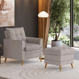 Poltrona Decorativa York C/ Puff em Veludojust Time - 5