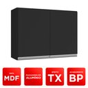 Ver imagem 2 de Armário de Parede Área de Serviço e Lavanderia 80cm com 02 Portas 100% Mdf Preto - Desk Design Lux