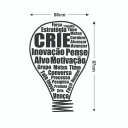 Ver imagem 2 de Adesivo de Parede Decorativo Frase Inovação e Ideias Lâmpada