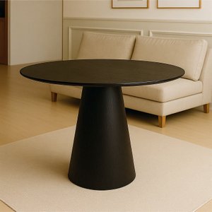 Mesa de Jantar Redonda Cone Laminado em Madeira 90cm Cairo