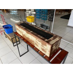 Lareira Ecológica 1,00m X 24cm com Rodinhas em 2 Opções (madeira de Demolição) - 2