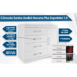 Cômoda Casal 1.4 Plus 1 Porta e 4 Gavetas Atacama - Santos Andirá - 2