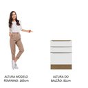 Ver imagem 5 de Balcão Madesa Lux 60 cm 3 Gavetas (Sem Tampo) Rustic/Branco Veludo