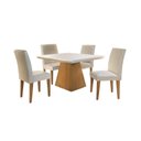 Ver imagem 2 de Conjunto Sala de Jantar Mesa com 4 Cadeiras Isabela Espresso Móveis