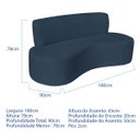 Ver imagem 3 de Sofá Curvo Orgânico Escritório Recepção 3 Lugares Amsterdã 180cm Suede