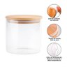 Kit de 3 Potes Herméticos Vidro Tampa Bambu 600ml U UNICA UNICA - 7