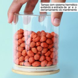 Kit de 3 Potes Herméticos Vidro Tampa Bambu 600ml U UNICA UNICA - 9