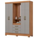 Ver imagem 1 de Guarda Roupa Casal Capelinha com Espelho 163 Cm B24 Nature Cinza Briz