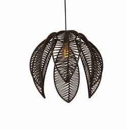 Lustre Pendente Pétala Boho Corda Náutica Sala Quarto:preto - 4