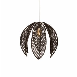 Lustre Pendente Pétala Boho Corda Náutica Sala Quarto:preto - 3