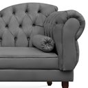 Ver imagem 2 de Divã Recamier Namoradeira Larissa 140cm com Capitonê - Esquerda Suede: Cinza