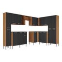 Ver imagem 5 de Armário Cozinha Modulada Completa de Canto 464cm Pequim Pop Multimóveis Mp3772 Madeirado/preto