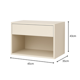 Mesa de Cabeceira Charme Suspensa Moderna Criado Quarto:off White - 3