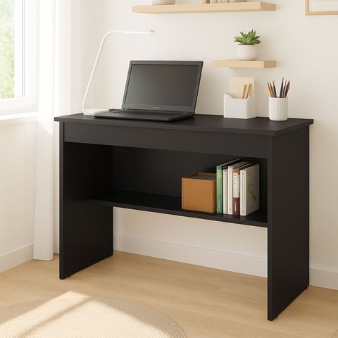 Escrivaninha Vitória Home Office Estudo Gaveta e Prateleira:preto