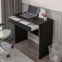 Ver imagem 2 de Escrivaninha Vitória Home Office Estudo Gaveta e Prateleira:preto
