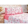 Jogo de Lençol Naturale Casal 4 Peças Estampado Floral Coral - 1