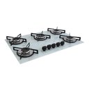 Ver imagem 1 de Cooktop Chamalar Bivolt Premium 5 Bocas Ultra Chama Vidro Temperado Marmorizado Branco