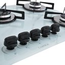 Ver imagem 4 de Cooktop Chamalar Bivolt Premium 5 Bocas Ultra Chama Vidro Temperado Marmorizado Branco