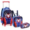 Kit Conjunto Mochila Homem Aranha Rodinha Carrinho Alças Costas Escolar Infantil Menino 2 em 1 + - A - 6