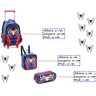 Kit Conjunto Mochila Homem Aranha Rodinha Carrinho Alças Costas Escolar Infantil Menino 2 em 1 + - A - 2
