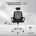 Ver imagem 7 de Cadeira Escritório Mesh Ergonômica Heads Top Bestchair Preta