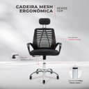 Ver imagem 6 de Cadeira Escritório Mesh Ergonômica Heads Top Bestchair Preta