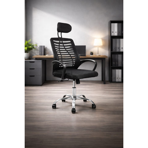Cadeira Escritório Mesh Ergonômica Heads Top Bestchair Preta