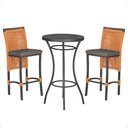 Ver imagem 1 de Mesa Bistro e 2 Banquetas Roma Preta Corda Náutica 11 Trama Original