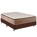 Ver imagem 1 de Cama Box Casal King Gazin Colchão com Molas Ensacadas 193x203x72cm Azera Branco/bege