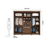 Guarda Roupa Casal em MDF 6 Portas com Espelhos e Pés Guarapari Panan Móveis - 4