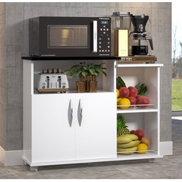 Fruteira Armário 2 Portas Micro-ondas Água Preto Cozinha - 2