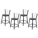 Ver imagem 1 de Kit 4 Banquetas Baixa para Cozinha Epoxi Preta:preto