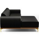 Ver imagem 6 de Sofá 5 Lugares com Chaise Esquerdo Sala Estar Molino 300cm D02 Couríssimo Preto B-159 - Lyam