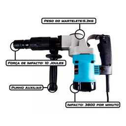 Martelete Perfurador 10kg 220v 1400w Vario-lock 12 Posições - 5
