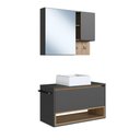 Ver imagem 2 de Conjunto Banheiro Gabinete com Cuba e Espelheira Toalheiro 80cm Suspenso Multimóveis Crpro-CON034