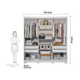 Guarda-Roupa Casal 3 Portas de Correr com Espelho e Pés 199cm 100% MDF Roma Espresso Móveis - 5