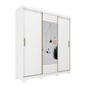 Guarda-Roupa Casal 3 Portas de Correr com Espelho e Pés 199cm 100% MDF Roma Espresso Móveis - 4