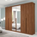 Ver imagem 1 de Guarda Roupa Casal em MDF 6 Portas com Espelho Guarapari Panan Móveis